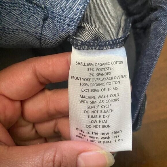 TOAD & Co Norma Women's Jean Jacket Blue Organic Cotton Stretch Button Up Sz XS - Picture 7 of 16